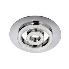 Saturno Flush Light 35cm Round 18W LED 4000K, 1800lm, Polished Chrome / Sand Diamond, 3yrs Warranty