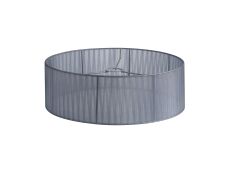 Serena Round Cylinder, 450 x 150mm Organza Shade, Grey