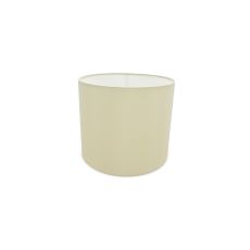 Sigma Round Cylinder, 300mm x 250mm Faux Silk Fabric Shade, Ivory Pearl/White Laminate