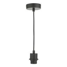 1 Light E27 Matt Black  Adjustable Suspension With Black Cable