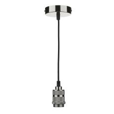 1 Light E27 Gun Metal Adjustable Decorative Suspension With Black Cable