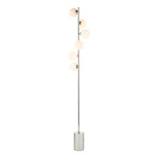 Spiral 6 Light G9 Polished Chrome Floor Lamp With Inline Foot Switch C/W Opal Glass Shades