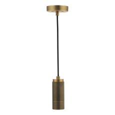 Spk 1 Light E27 Knurled Brass Adjustable Pendant