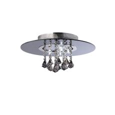 Starda Flush Ceiling Round 5 Light G4 Chrome/Smoked Mirror/Crystal (Not Suitable For Charlestonl Order Sales, COLLECTION ONLY), NOT LED/CFL Compatible
