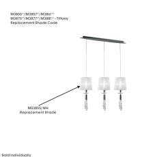 Tiffany White Shade Suitable For, M3855/3857/3861/3875/3877/3881, 180/230mmx230mm