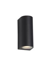 Tomar Curved Wall Lamp, 2 x GU10, IP54,Sand Black