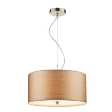 Tuscan 3 Light Pendant Taupe/Satin Chrome Finish