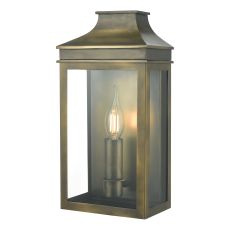 Vapour 1 Light E14 Light Weathered Brass Outdoor/Bathroom IP44 Wall Light With Glass Panels