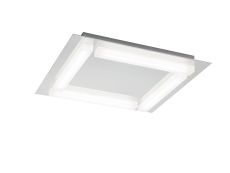 Veakon Square Ceiling 4 Light 20W LED 3000K, 1800lm, Polished Chrome/Frosted Acrylic, 3yrs Warranty