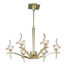 Viena Telescopic Pendant Round 6 Light G9, Polished Brass