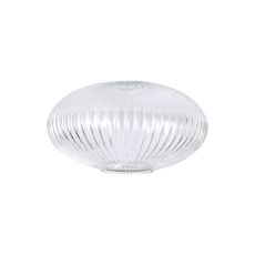 Vista 30cm Oval Sphere Ribbed Glass (G), Clear