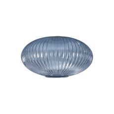 Vista 30cm Oval Sphere Ribbed Glass (G), Petrol Blue