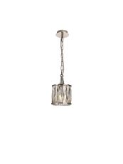 Vivienne Pendant 1 Light E14 Polished NIckel/Crystal