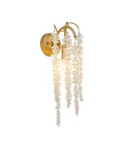 Wisteria Wall Lamp, 1 Light E14, French Gold / Crystal