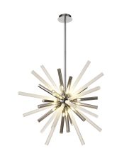 Cero Pendant 16 Light G9, Smoked & Frosted/Polished Chrome